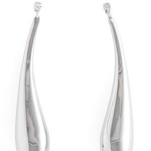 Mugler x HM Teardrop Earrings Silver-colored NWT